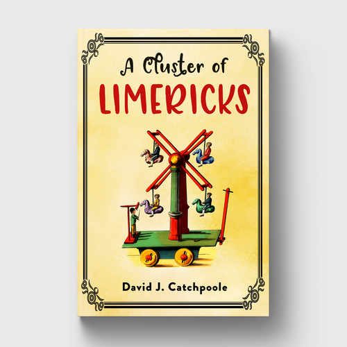 Vintage book cover with the title 'Poetry book cover design'