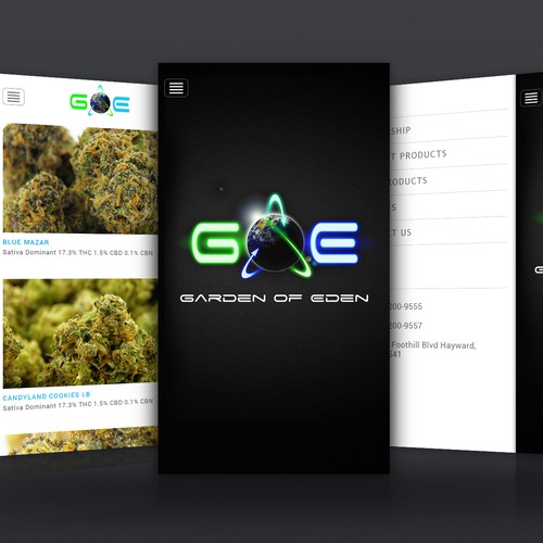 Mobile website with the title 'Create a website that takes the garden of eden into the future'