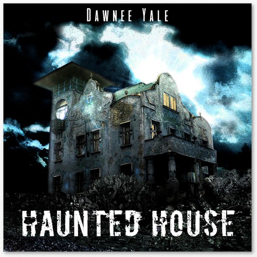Horror artwork with the title 'Haunted House CD Cover'