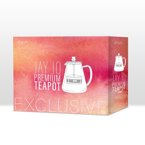 Typography packaging with the title 'Packaging Design for Premium Tea Pot'