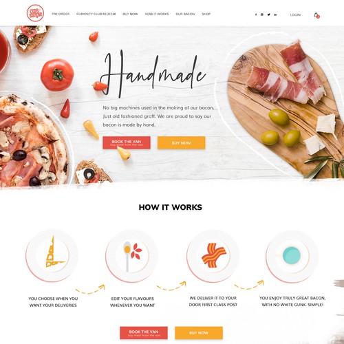 Premium website with the title 'website design for Meat Delivery Service'