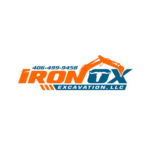 Earth mover logo with the title 'IRON OX EXCAVATION'