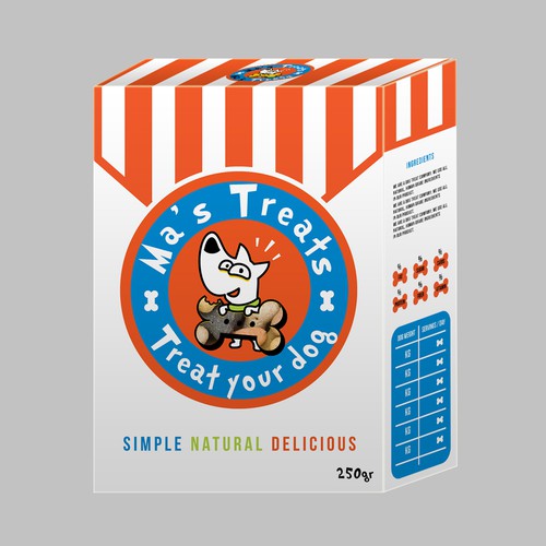 Care packaging with the title 'Packaging for treats for dogs'