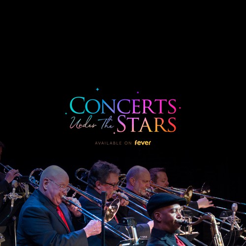 Jazz logo with the title 'Concerts under the stars'