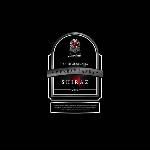 Classic label with the title 'wine logo for Lannister'