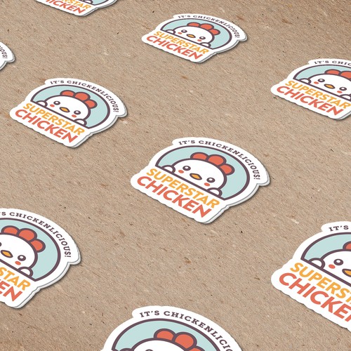 Chicken brand with the title 'Super Star Chicken Stickers'
