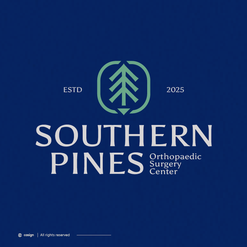 Nature design with the title 'Southern Pines'