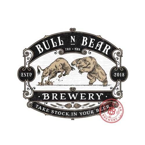 Victorian design with the title 'Bull N Bear Brewery'