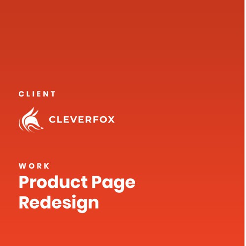 Redesigned website with the title 'Product Page re-design for Planner company Cleverfox'