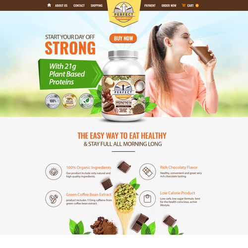 Creative website with the title 'Landing page design'