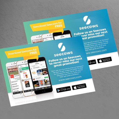 Platform design with the title 'Clean Modern Design postcard for o mobile app'