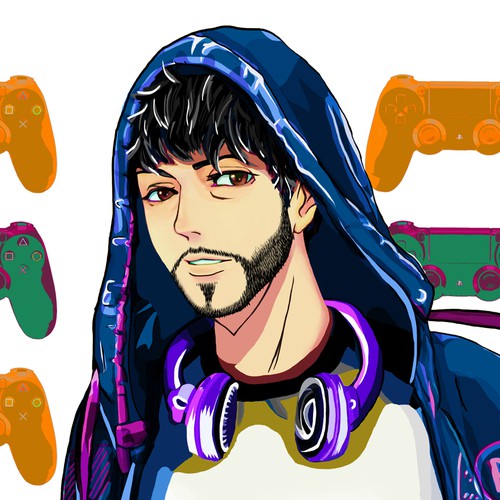 Manga design with the title 'Gamer'