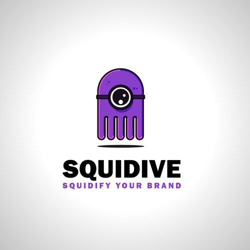 Squid logo with the title 'logo monster tentacle'