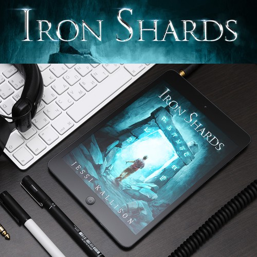 Digital art book cover with the title 'Fantasy e-book cover'