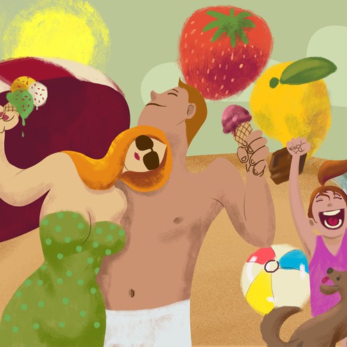 Fruit artwork with the title 'for an Icecream shop'