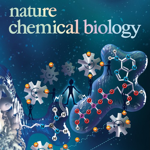Chemistry design with the title 'Cover illustration for science magazine'