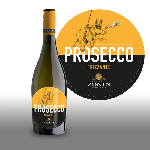 Italian design with the title 'Concept for a bottle label'