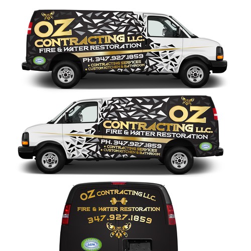 Vehicle graphic design with the title 'Van wrap'