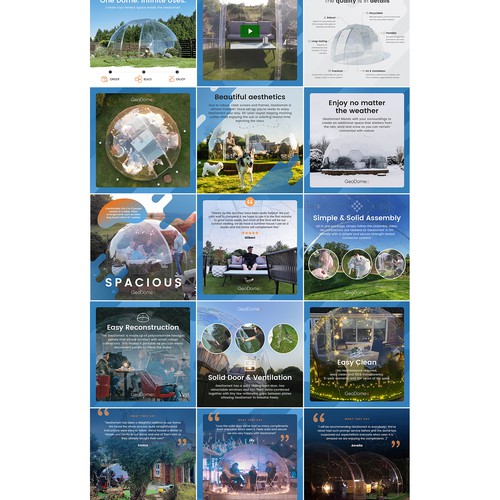 Layout design with the title 'GeodomeX'