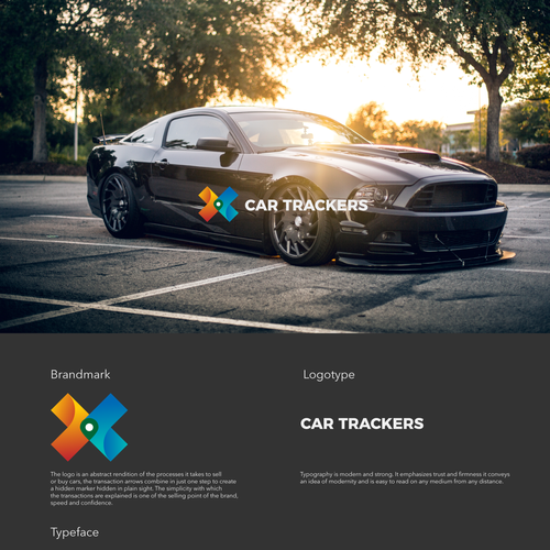 Gradient logo with the title 'Car tracking logo'