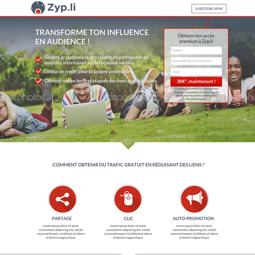 Blogger design with the title 'Landing Page for a Pageshorter Service'