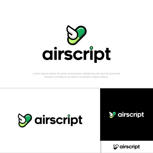 Pill logo with the title 'Logo design concept entry for delivery medical script platform.'