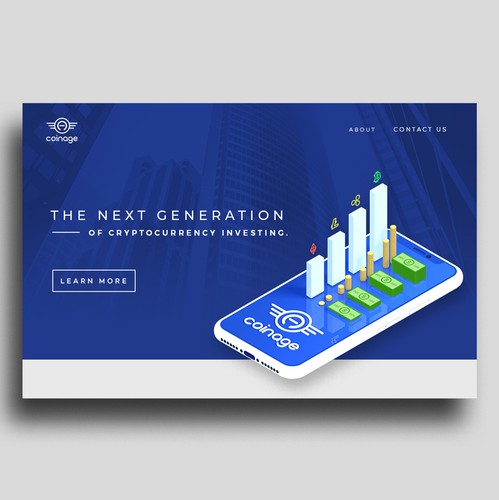 Header design with the title 'Modern header concept for Cryptocurrency Investment application'