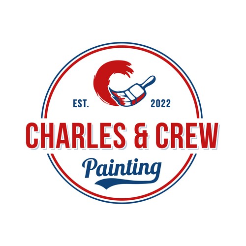 Classic logo with the title 'Charles and Crew Painting'