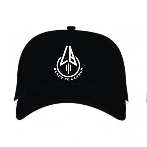 Snapback design with the title 'LAUNCH BLACK HAT'