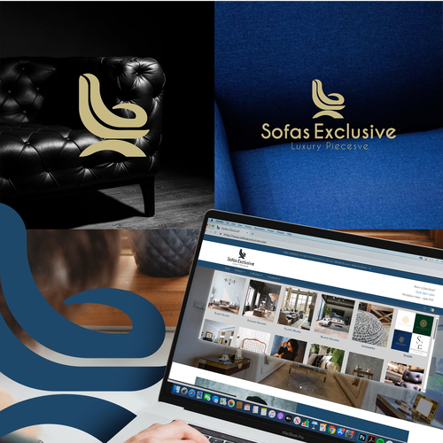 Sofa design with the title 'Sofas Exclusive Logo'