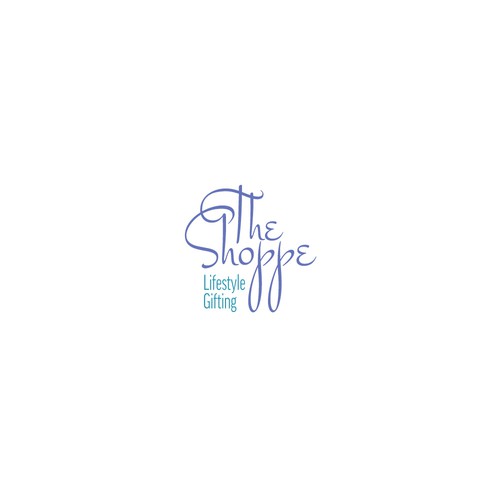 Upscale logo with the title 'Concept for The Shoppe, an upscale gift boutique'