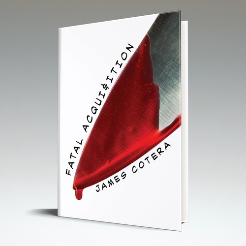 Murder mystery book cover with the title 'Stark, dramatic cover treatment proposal for a murder mysery'