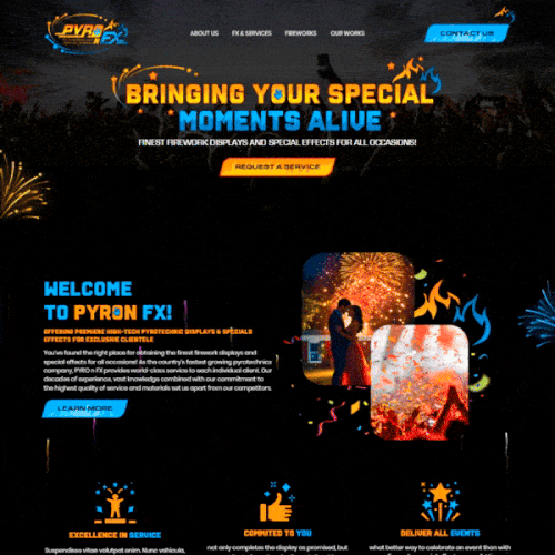 New Year's design with the title 'Special Effects website'