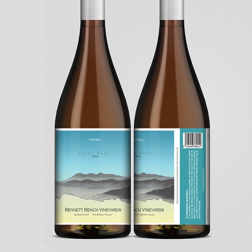 Mountain label with the title 'wine label'