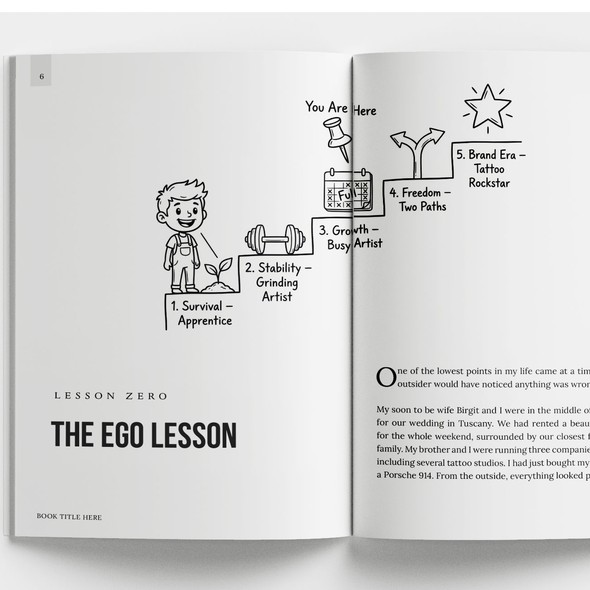 Design with the title 'Book layout'