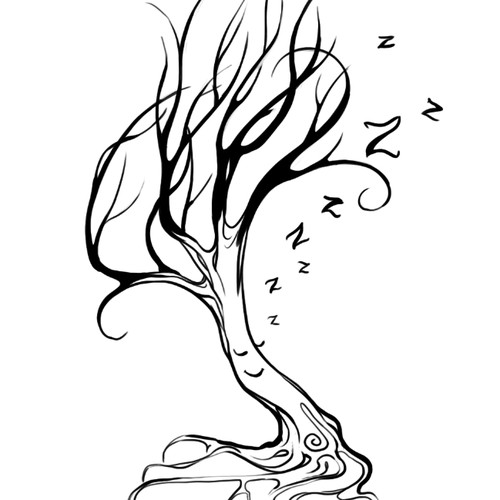 Tree artwork with the title 'Illustrated Tree in the Nude'