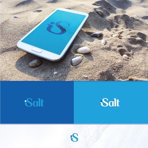 Salt logo with the title 'Logo design for saltwater lifestyle app.'