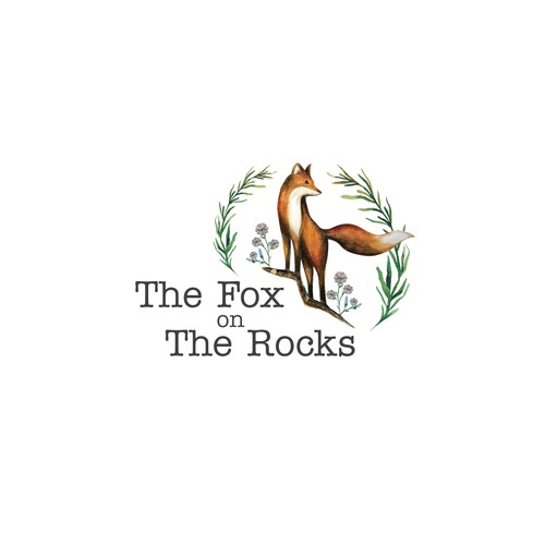 Fox logo with the title 'Whimsical fox blog logo'