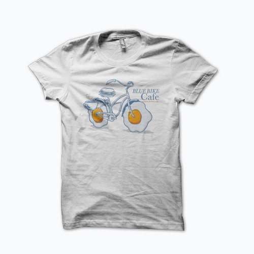 Bike t-shirt with the title 'blue bike cafe'