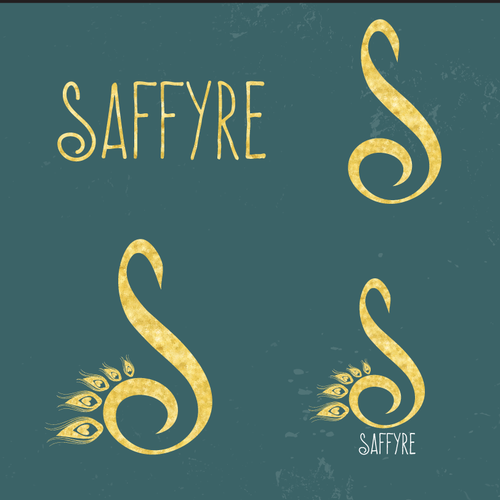 Laurel wreath logo with the title 'logo design for Irish songwriting family girl band, Saffyre'