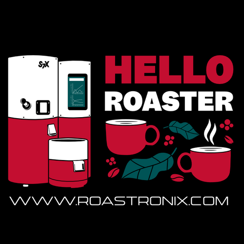 Coffee t-shirt with the title 'Hello roaster'