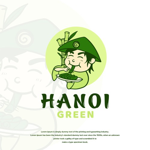 Vietnamese restaurant logo with the title 'Healthy Vietnamese Restaurant'