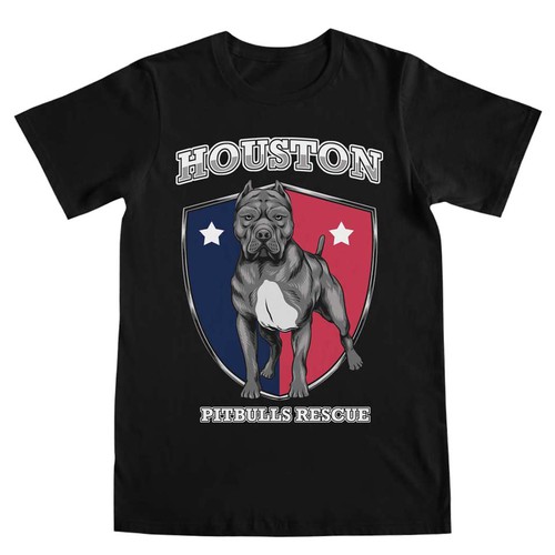 Pitbull design with the title 'Houston Pitbulls Rescue'