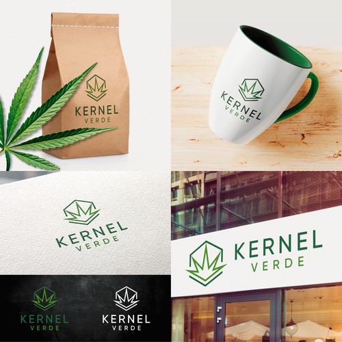 Weed design with the title 'Kernel Verde logo'