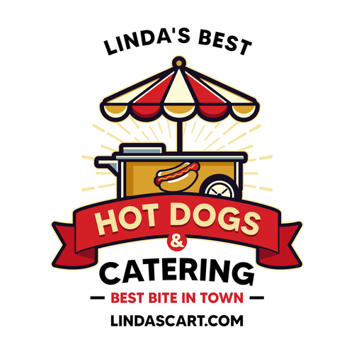 Hot dog logo with the title 'HOTDOGS'