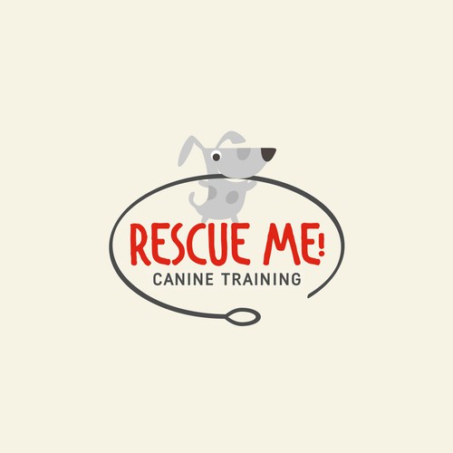 Dog training logo with the title 'Playful logo concept for dog rescue and training'