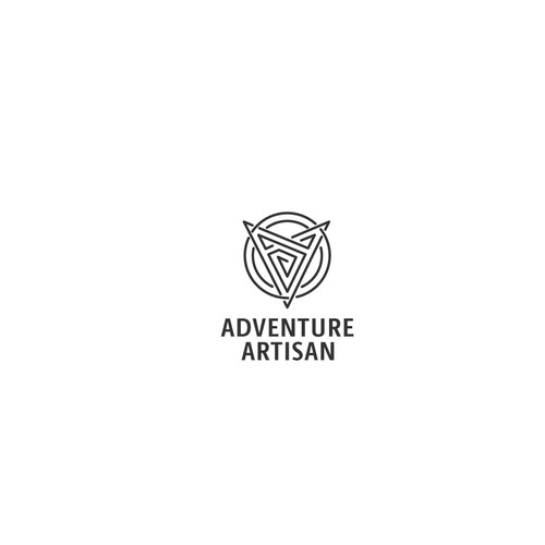 Adventure logo with the title 'Themed based logo featuring two abstract A letters'