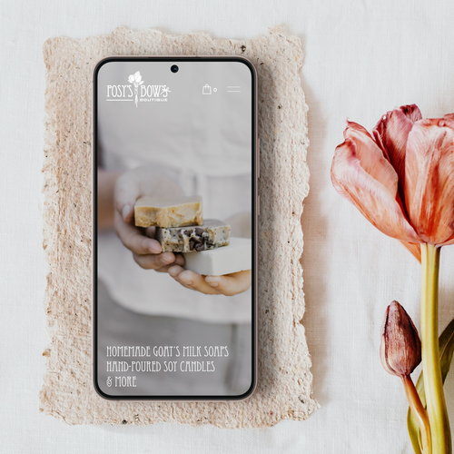 Retail website with the title 'Products Made From the Earth with Posy’s N Bow’s'