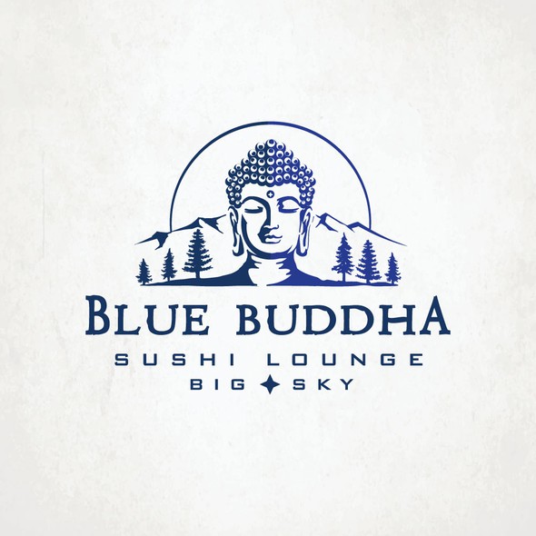 Sushi logo with the title 'Blue Buddha'
