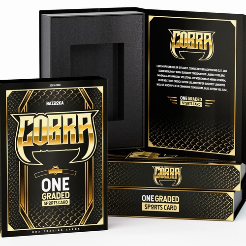 Sport packaging with the title 'Box Art for High-End Sports Cards Repack Packaging'